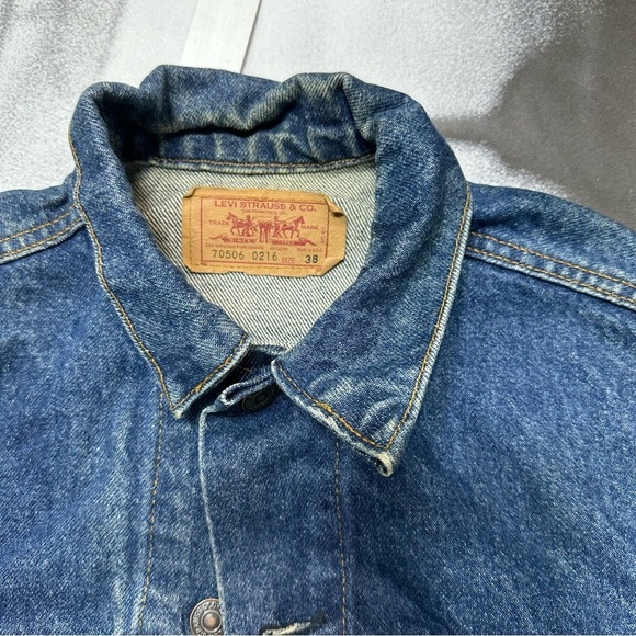 Levi’s 70506 VNTG 80s made in USA sz 38 paper tag trucker denim jacket - Picture 2 of 8